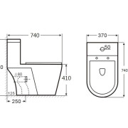 Bellini BX-1640 直衝式連體自由咀座廁