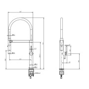 Bellini 16099 MB 拉出式廚房龍頭 (黑)