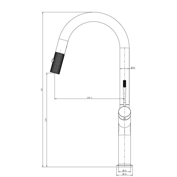 Bellini 46099 QS 拉出式廚房龍頭 (槍灰)