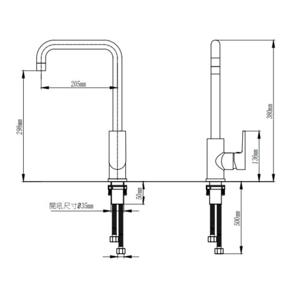 Bellini LC-81101 DH 廚房龍頭 (黑)