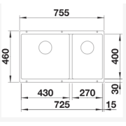 BLANCO SUBLINE 430/270-U 花崗岩石盆