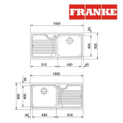 FRANKE Galassia GAX 611 不銹鋼鋅盆